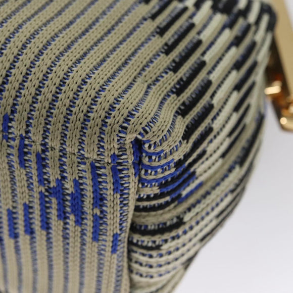 BURBERRY Mini Peg Duffle Bag Chain Hand Bag Gray Auth 107507SV