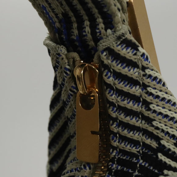 BURBERRY Mini Peg Duffle Bag Chain Hand Bag Gray Auth 107507SV