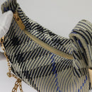 BURBERRY Mini Peg Duffle Bag Chain Hand Bag Gray Auth 107507SV-23