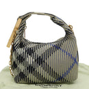 BURBERRY Mini Peg Duffle Bag Chain Hand Bag Gray Auth 107507SV-12