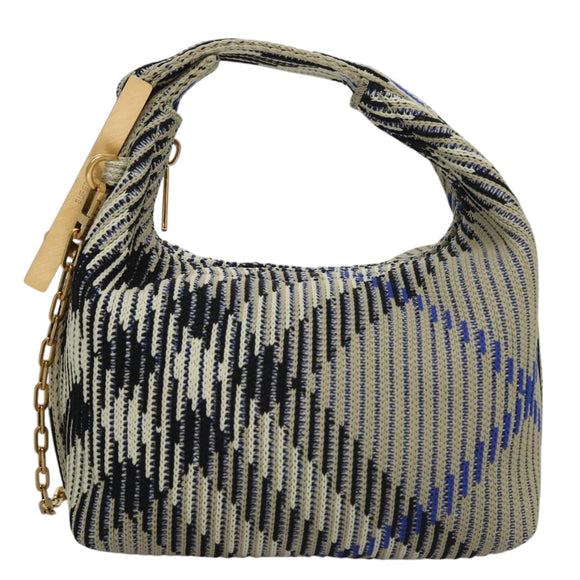 BURBERRY Mini Peg Duffle Bag Chain Hand Bag Gray Auth 107507SV