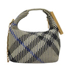 BURBERRY Mini Peg Duffle Bag Chain Hand Bag Gray Auth 107507SV-2