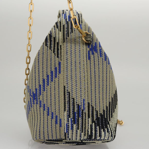 BURBERRY Mini Peg Duffle Bag Chain Hand Bag Gray Auth 107507SV