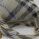 BURBERRY Mini Peg Duffle Bag Chain Hand Bag Gray Auth 107507SV-6