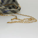 BURBERRY Mini Peg Duffle Bag Chain Hand Bag Gray Auth 107507SV-8