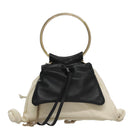 Chloe Arlin Hand Bag Leather 2way White Black Auth 107511V-3