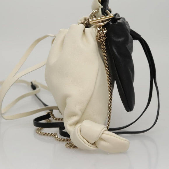 Chloe Arlin Handtasche Leder 2way Weiß Schwarz Auth 107511V