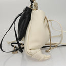 Chloe Arlin Hand Bag Leather 2way White Black Auth 107511V-5