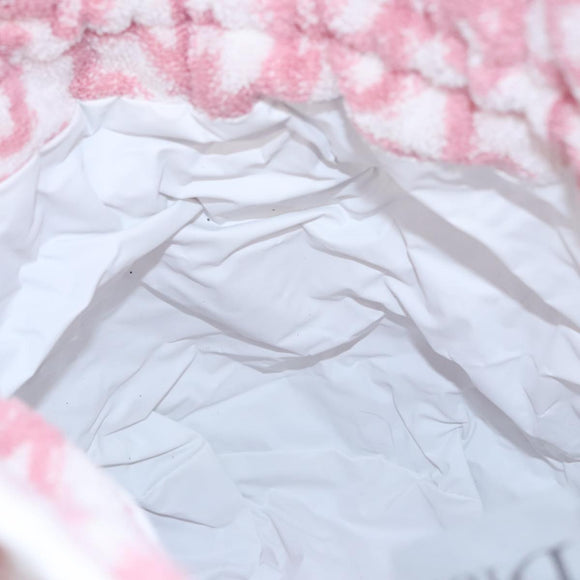 Christian Dior Pile Trotter Bag Pink White Auth 107513
