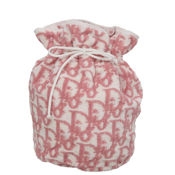 Christian Dior Pile Trotter Bag Pink White Auth 107513