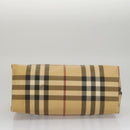 BURBERRY Nova Check Hand Bag PVC Leather Beige Auth 107544-5