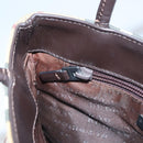 BURBERRY Nova Check Hand Bag PVC Leather Beige Auth 107544-21