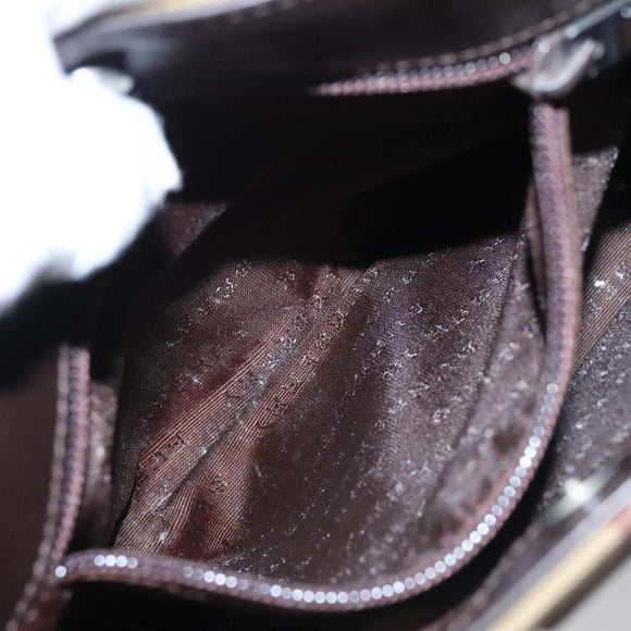 BURBERRY Nova Check Hand Bag PVC Leather Beige Auth 107544