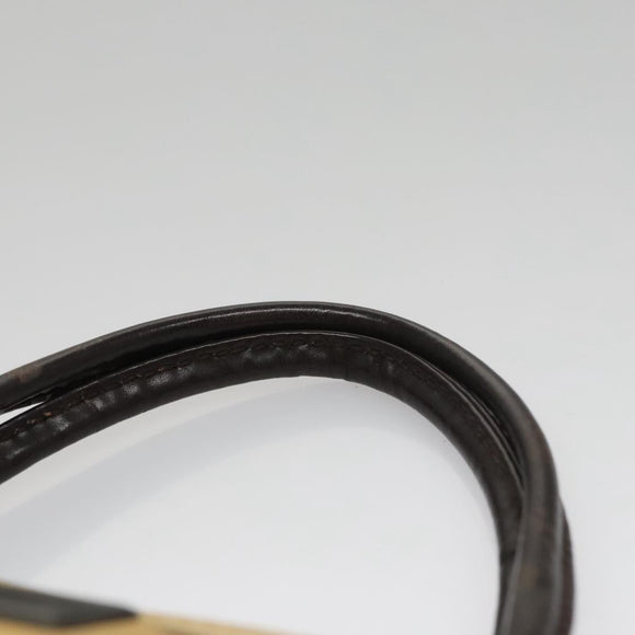 BURBERRY Nova Check Hand Bag PVC Leather Beige Auth 107544