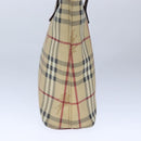BURBERRY Nova Check Hand Bag PVC Leather Beige Auth 107545-3
