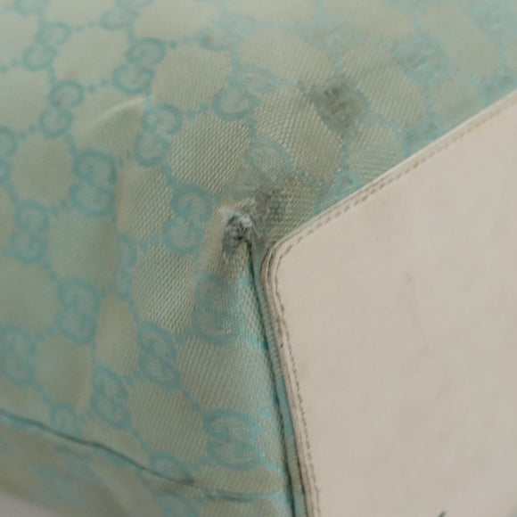 GUCCI GG Canvas Tote Bag Peppermint White Auth 107568