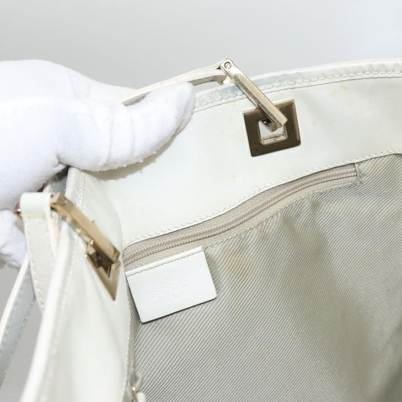 GUCCI GG Canvas Tote Bag Peppermint White Auth 107568