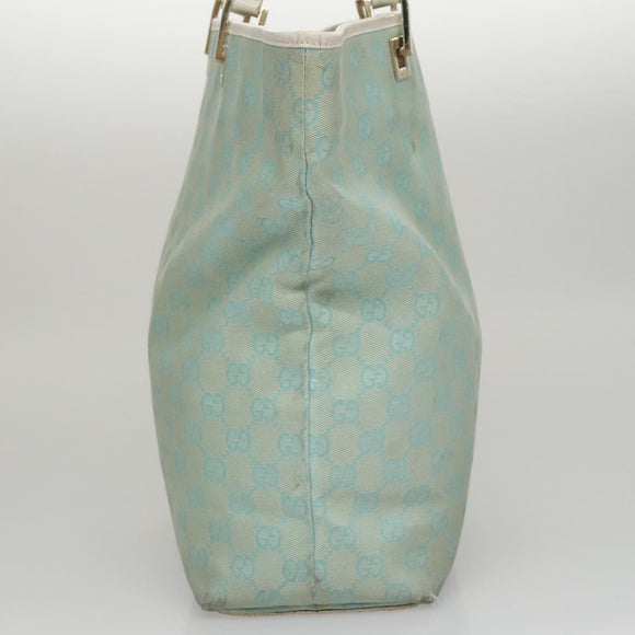 GUCCI GG Canvas Tote Bag Peppermint White Auth 107568