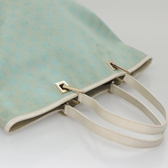 GUCCI GG Canvas Tote Bag Peppermint White Auth 107568