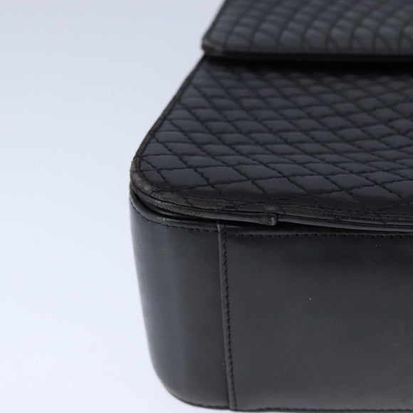 BALLY Chain Hand Bag Leather Black Auth 107570