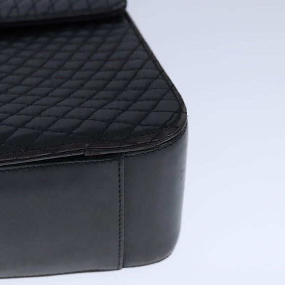 BALLY Chain Hand Bag Leather Black Auth 107570