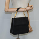 BALLY Chain Hand Bag Leather Black Auth 107570-22