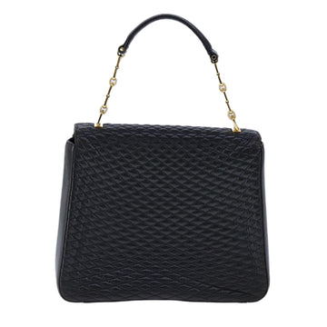 BALLY Chain Hand Bag Leather Black Auth 107570 - 0