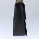 BALLY Chain Hand Bag Leather Black Auth 107570-3