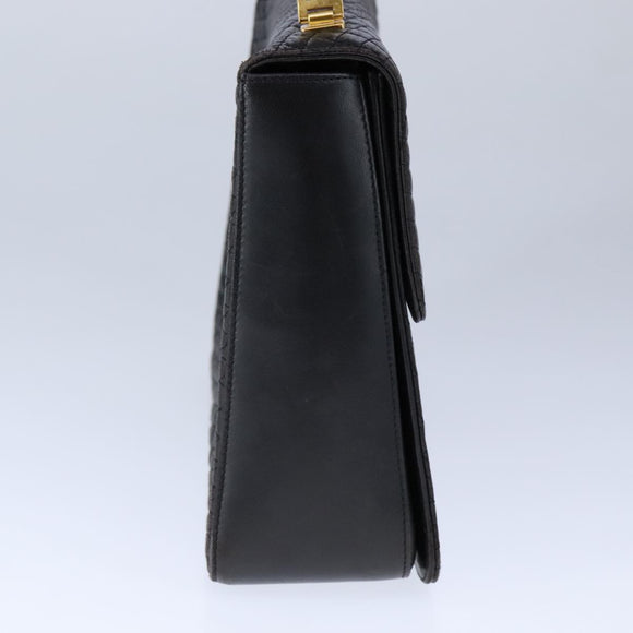 BALLY Chain Hand Bag Leather Black Auth 107570