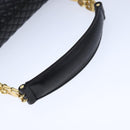 BALLY Chain Hand Bag Leather Black Auth 107570-7