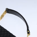 BALLY Chain Hand Bag Leather Black Auth 107570-8