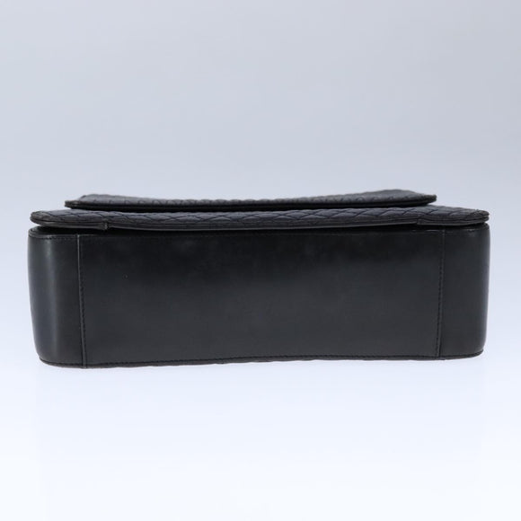 BALLY Chain Hand Bag Leather Black Auth 107570