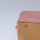 BURBERRY Hand Bag Canvas Red Auth 107571-9