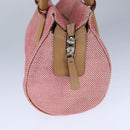 BURBERRY Hand Bag Canvas Red Auth 107571-3