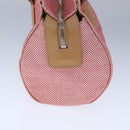 BURBERRY Hand Bag Canvas Red Auth 107571-4