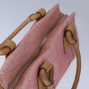 BURBERRY Hand Bag Canvas Red Auth 107571-6