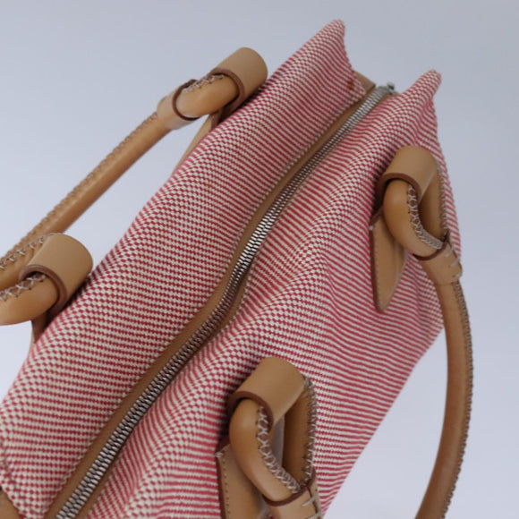 BURBERRY Hand Bag Canvas Red Auth 107571