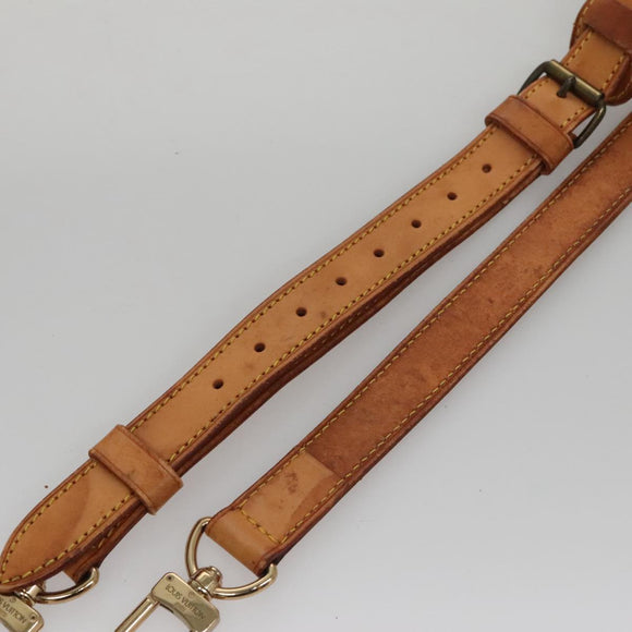 LOUIS VUITTON Adjustable Shoulder Strap Leather 36.2""""-43.3"""" Beige Auth 107582