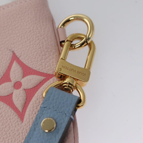 LOUIS VUITTON Monogram Empreinte Pochette Trio Pouch Pink M80407 LV Auth 107585SM