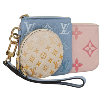 LOUIS VUITTON Monogram Empreinte Pochette Trio Pouch Pink M80407 LV Auth 107585SM