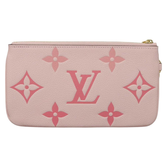 LOUIS VUITTON Monogram Empreinte Pochette Trio Pouch Pink M80407 LV Auth 107585SM