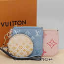 LOUIS VUITTON Monogram Empreinte Pochette Trio Pouch Pink M80407 LV Auth 107585SM-55