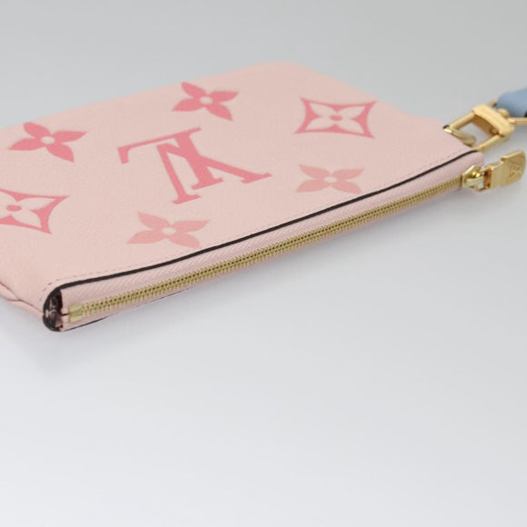 LOUIS VUITTON Monogram Empreinte Pochette Trio Pouch Pink M80407 LV Auth 107585SM