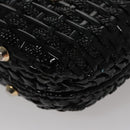 BALLY Chain Shoulder Bag Straw Black Gold Auth 107600-14