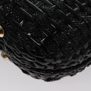 BALLY Chain Shoulder Bag Straw Black Gold Auth 107600-16