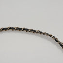 BALLY Chain Shoulder Bag Straw Black Gold Auth 107600-8