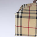 BURBERRY Nova Check Tote Bag PVC Leather Beige Auth 107618-14