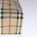 BURBERRY Nova Check Tote Bag PVC Leather Beige Auth 107618-15