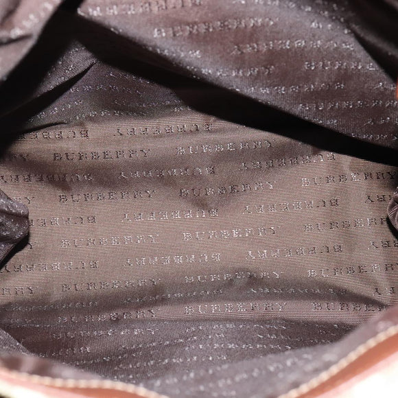 BURBERRY Nova Check Tote Bag PVC Leather Beige Auth 107618