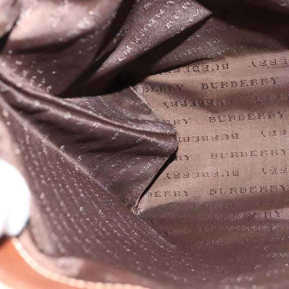 BURBERRY Nova Check Tote Bag PVC Leather Beige Auth 107618